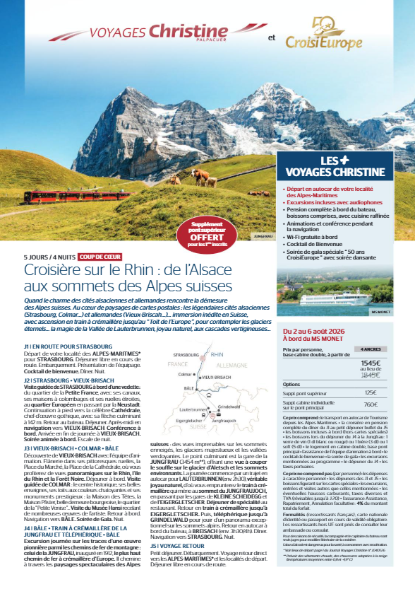 Brochure croisières