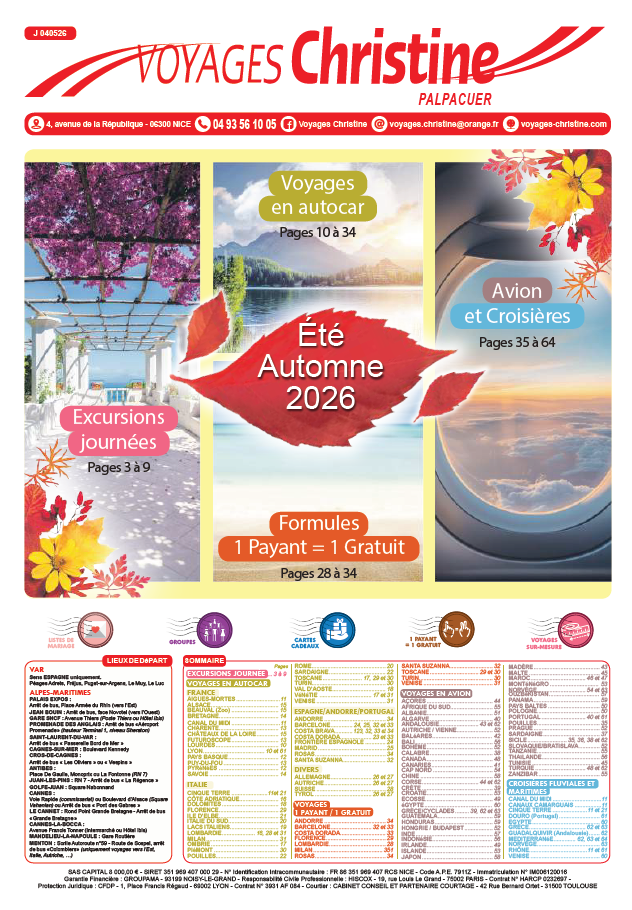 Brochure été automne 2026